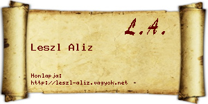 Leszl Aliz névjegykártya